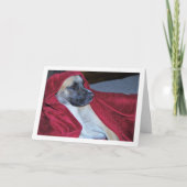 Hund in Red Blanket Portrait Karte (Vorderseite)