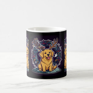 Hund in Renntiergeweih-Tasse Kaffeetasse