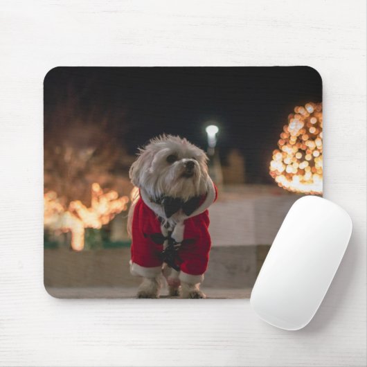 Hund in Santa-Kostüm Mousepad (Mit Mouse)