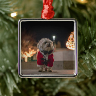 Hund in Santa-Kostüm Ornament Aus Metall
