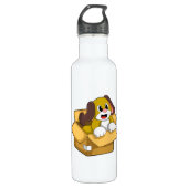 Hund in Schachtel Edelstahlflasche (Vorderseite)