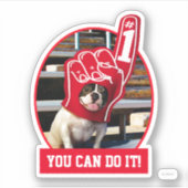 Hund in Schaumhand Aufkleber (Vorderseite)