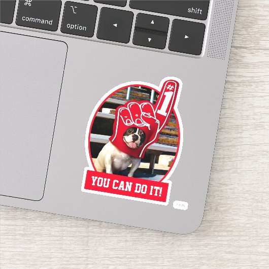 Hund in Schaumhand Aufkleber (Detail)