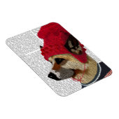 Hund in Ski Sweater 2 Magnet (Rechte Seite)