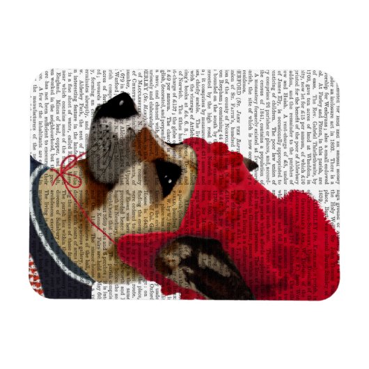 Hund in Ski Sweater 2 Magnet (Horizontal)