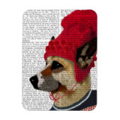 Hund in Ski Sweater 2 Magnet (Vertikal)