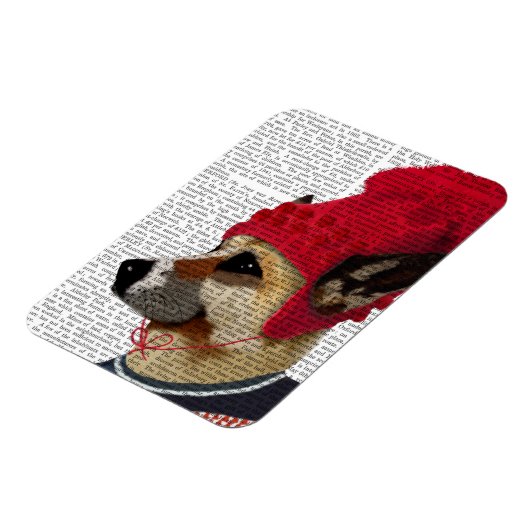 Hund in Ski Sweater 2 Magnet (Linke Seite)