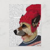 Hund in Ski Sweater 2 Postkarte (Vorderseite)