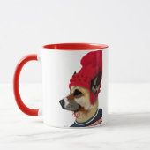 Hund in Ski Sweater 2 Tasse (Links)