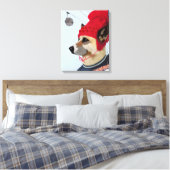 Hund in Ski Sweater Leinwanddruck (Insitu (Schlafzimmer))