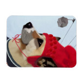 Hund in Ski Sweater Magnet (Horizontal)