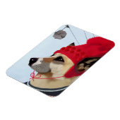 Hund in Ski Sweater Magnet (Linke Seite)