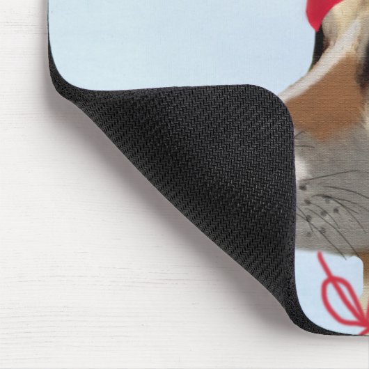 Hund in Ski Sweater Mousepad (Ecke)