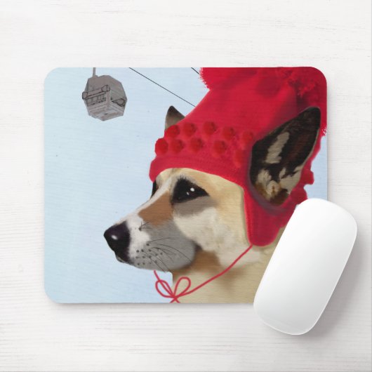 Hund in Ski Sweater Mousepad (Mit Mouse)