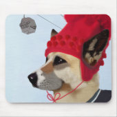 Hund in Ski Sweater Mousepad (Vorne)