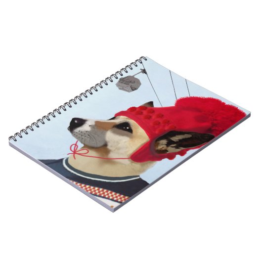 Hund in Ski Sweater Notizblock (Linke Seite)