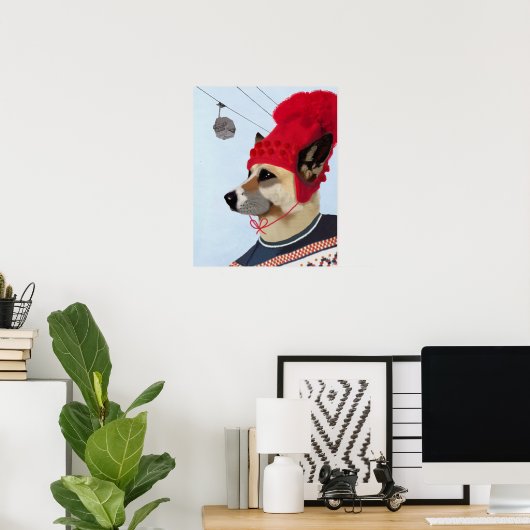 Hund in Ski Sweater Poster (Heimbüro)