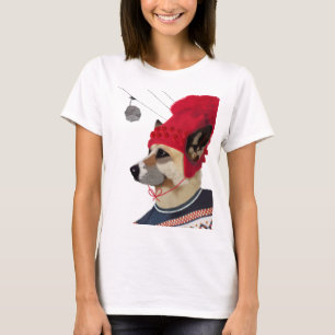 Hund in Ski Sweater T-Shirt