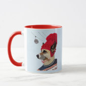 Hund in Ski Sweater Tasse (Links)