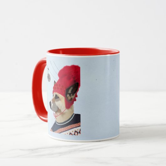 Hund in Ski Sweater Tasse (Vorderseite Links)