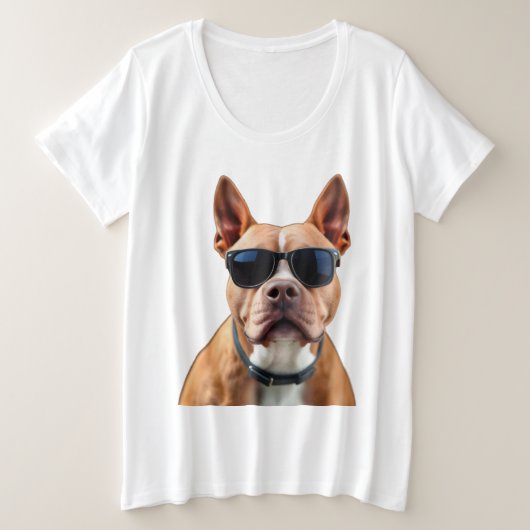 Hund in Sonnenbrille - Der Plus-Size-T - Shirt für (Design vorne)