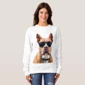 Hund in Sonnenbrille FrauenSweatshirt Sweatshirt (Vorne ganz)