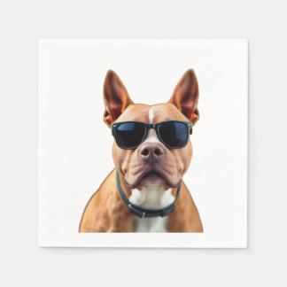 Hund in Sonnenbrille Papier Napkin Serviette