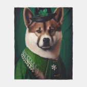 Hund in St. Patrick's Day Dress Fleecedecke (Vorderseite)