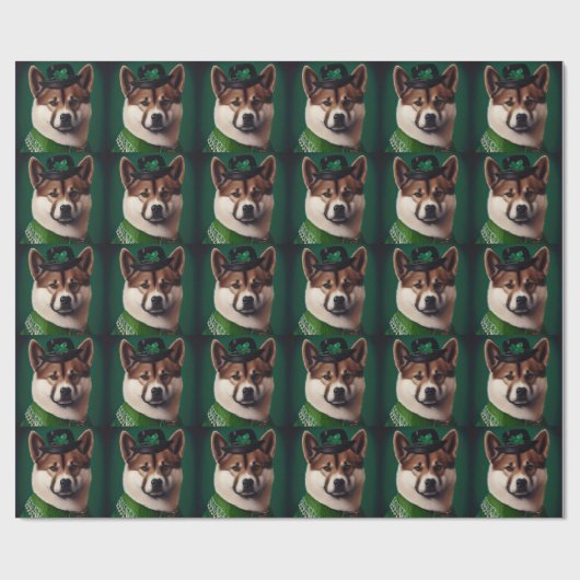 Hund in St. Patrick's Day Dress Geschenkpapier (Flach)