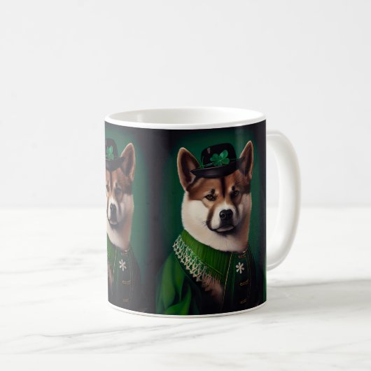 Hund in St. Patrick's Day Dress Kaffeetasse (VorderseiteRechts)