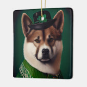 Hund in St. Patrick's Day Dress Keramikornament (Links)