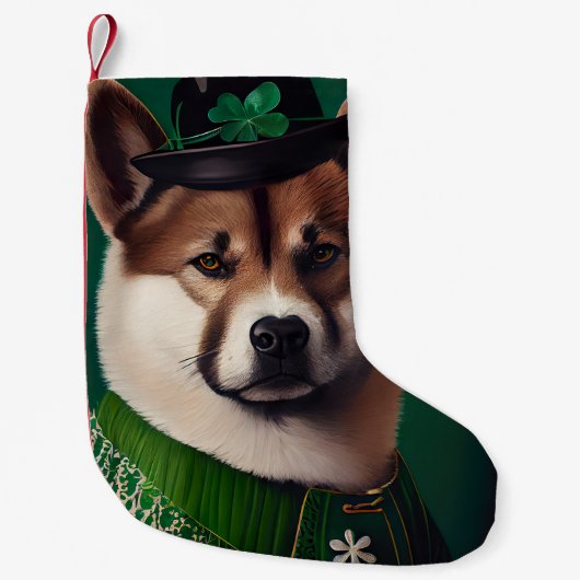 Hund in St. Patrick's Day Dress Kleiner Weihnachtsstrumpf (Vorderseite)