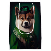 Hund in St. Patrick's Day Dress Mittlere Geschenktüte (Rückseite)