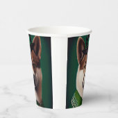 Hund in St. Patrick's Day Dress Pappbecher (Rechts)