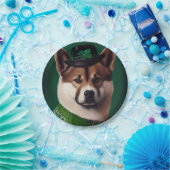 Hund in St. Patrick's Day Dress Pappteller (Party)