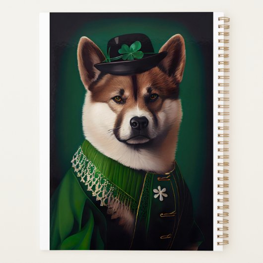 Hund in St. Patrick's Day Dress Planer (Rückseite)