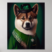 Hund in St. Patrick's Day Dress Poster (Vorne)