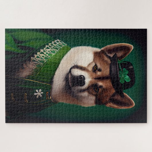 Hund in St. Patrick's Day Dress Puzzle (Horizontal)