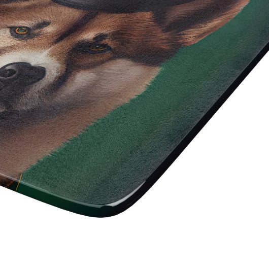 Hund in St. Patrick's Day Dress Schneidebrett (Ecke)