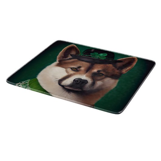 Hund in St. Patrick's Day Dress Schneidebrett (Ecke)