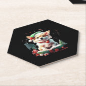 Hund in Weihnachtshut mit Büchern - Ein perfekter  Untersetzer (angewinkelt)