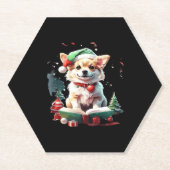 Hund in Weihnachtshut mit Büchern - Ein perfekter Untersetzer (Vorderseite)