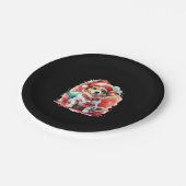 Hund in Weihnachtshut - Weihnachtsgeschenk überdac Pappteller (Schrägansicht)