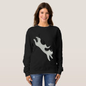 Hund in Weiß und Schwarz Sweatshirt (Vorne ganz)