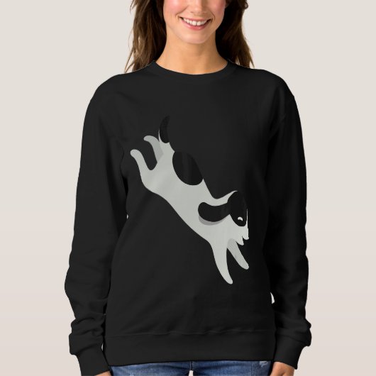 Hund in Weiß und Schwarz Sweatshirt (Vorderseite)