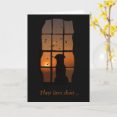 Hund in Windows Memorial Card Karte (Gelbe Blume)