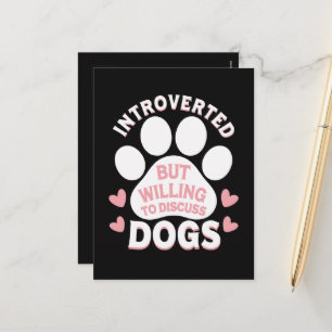 Hund Introvertiert, Aber Bereit Über Hunde Zu Disk Feiertagspostkarte