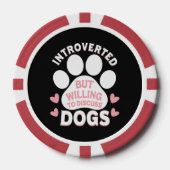 Hund Introvertiert, Aber Bereit Über Hunde Zu Disk Pokerchips (Vorderseite)