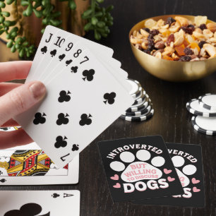 Hund Introvertiert, Aber Bereit Über Hunde Zu Disk Spielkarten