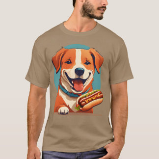 Hund isst HotDog Familienmädchen T-Shirt